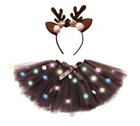 MaNMaNing Jupe Tutu Cartoon LED avec Bandeau pour Fille déguisement Carnaval fête Danse Ballet Tulle Bouffant Jupe Lumineuse Costume Enfant fête Danse créative Loisir Princesse