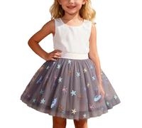 MaNMaNing Jupe Tutu imprimée Florale à Couches pour Fille déguisement Carnaval fête Danse Ballet Tulle Bouffant Jupe légère Costume Enfant fête Danse créative Loisir Princesse Style Printemps