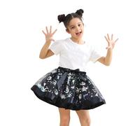 MaNMaNing Jupe Tutu imprimée Halloween pour Fille déguisement Carnaval fête Halloween Danse Ballet Tulle Bouffant Jupe colorée Costume Enfant fête Danse créative Loisir