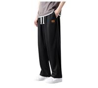 MaNMaNing Pantalon Fluide Homme Été Glacé, Bas Ample Tombant Élégant, Tenue Décontractée Confortable Légère, Vêtement Cadeau Fête Pratique avec Poches
