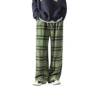 MaNMaNing Pantalon Homme Hiver 2026 Daim Carreaux Coupe Large Chaude Respirant Pantalon De Survêtement Homme Tendance Drague Look Élégant Tissu Laine Idéal Saison Froide