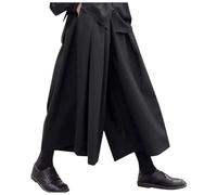 MaNMaNing Pantalon Japonais Homme Style Noir Coupe Ample Jupe-Culotte Design. Pantalon Homme. Jean Large. Cargo.