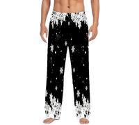 MaNMaNing Pantalon Pyjama Homme Noël Motif Festif Pantalon Homme Décontracté Cordon Coupe Décontractée Tissu Doux Poches Latérales Confortable Maison Nuit Soirée Fête Thème Hiver Cadeau Joggi