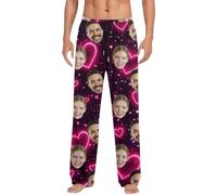 MaNMaNing Pantalon Pyjama Homme Thème Saint Valentin Pantalon Homme Décontracté Couchwear Motif Romantique Tissu Doux Confortable Quotidien Soirée Jogging Nuit Fête