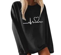 MaNMaNing Pull Capuche Femme Pull Chaud Femme Long Valentines Day Personnalisé Tunique Coeur Saint Valentin Hiver Plaid Manche Hiver Sweat Saint-Valentin Amour