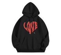 MaNMaNing Pull Capuche Femme Pulls, Gilets Et Sweats Femme Pull Long Saint Valentin Stitch Cadeau Couple Je t'aime Sweat Capuche Long Original Valentines Day