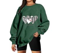 MaNMaNing Pull Femme Chaud Pull A Capuche Femme Sweat Sport Saint Valentin Fin Col Roulé Cadeau pour Une Amie Sweat Saint-Valentin Long Sweet Plaid Rouge