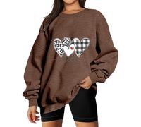 MaNMaNing Pull Femme Chaud Pull A Capuche Femme Sweat Sport Saint Valentin Fin Col Roulé Cadeau pour Une Amie Sweat Saint-Valentin Long Sweet Plaid Rouge