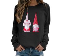 MaNMaNing Pull Femme Hiver Femme Sweat Saint-Valentin Pull Chaud Hiver Sweatshirt Saint Valentin Noir Stitch St Valentin pour Sweat Shirt Poncho Polaire Plaid Poncho