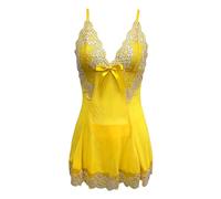 MaNMaNing Pyjama Femme Sensuel - Satin et Dentelle - Ceinture Dos Nude Tenue Séduisante pour la Nuit Taille S-XXL