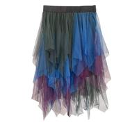 MaNMaNing Robe De Mariée À Ourlet Asymétrique, Jupon Long, Jupe Femme Jupe Courte Femme Danse Orientale Deguisement Carnaval Maquillage Carnaval