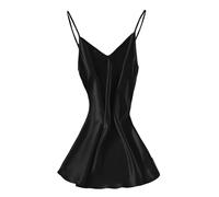 MaNMaNing Robe de Nuit Courte Femme - Style Frais et Léger, Textile Imitation Soie - Idéale pour Le Sommeil ou Le Lounge en Toute Simplicité