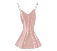 MaNMaNing Robe de Nuit Courte Femme - Style Frais et Léger, Textile Imitation Soie - Idéale pour Le Sommeil ou Le Lounge en Toute Simplicité