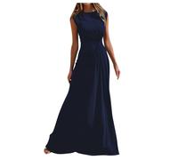 MaNMaNing Robe Longue Chic Femme Col Rond, Manches Longues, Coupe Cintrée Élégante pour Les Sorties, Robe De Cérémonie