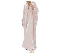 MaNMaNing Robe Longue en Lin Femme Rayée Asymétrique Coupe Oversize Un Modèle Tendance Et Confortable pour Un Look Décontracté Et Moderne Robe Lin Femme Rayée