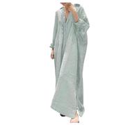 MaNMaNing Robe Longue en Lin Femme Rayée Asymétrique Coupe Oversize Un Modèle Tendance Et Confortable pour Un Look Décontracté Et Moderne Robe Lin Femme Rayée