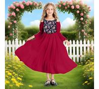 MaNMaNing Robe Médiévale Prairie Enfant Avec Dentelle Broderies Florales Et Manches À Volants Historique Cosplay Déguisement Enfant Fille Médiévale