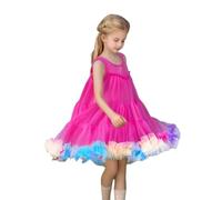 MaNMaNing Robe Tutu Unie avec nœud Papillon pour Fille déguisement Carnaval fête Danse Ballet Tulle Bouffant Robe Simple Costume Enfant fête Danse créative Loisir Princesse