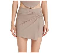 MaNMaNing Short de Yoga avec Design Jupe et Côtes Taille Haute pour Entraînement Fitness Course à Pied et Yoga en Tissu Confortable Pratique