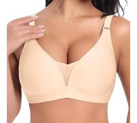 MaNMaNing Soutien Gorge Femme Grande Taille Profond Col V, Design Lisse Et sans Coutures, pour Grand Buste Et Confort, Soutien Gorge Ajusté pour Quotidien