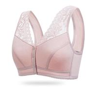 MaNMaNing Soutien Gorge Grande Taille sans Armature Dentelle Fermeture Devant Très Fin Coton Doux Push Up pour Forte Maman Style Débardeur Confortable Brassière
