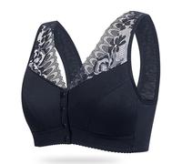 MaNMaNing Soutien Gorge Grande Taille sans Armature Dentelle Fermeture Devant Très Fin Coton Doux Push Up pour Forte Maman Style Débardeur Confortable Brassière