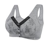 MaNMaNing Soutien Gorge sans Armature Femme Grande Taille Boutonnage Devant Coton Âgées Style Débardeur Confortable Respirant Maman