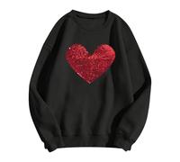 MaNMaNing Sweat Shirt Femme Sweat Saint-Valentin Pull Plaid Personnalisé Sweatshirt Saint Valentin Pull en Laine Femme Zippé Cadeau pour Maman Oversize Oversize