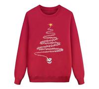 MaNMaNing Sweatshirt Noël Manches Longues Décontracté Pullover Lettre Imprimé Femme Léger Sweatshirt Familiale Tenue Vêtement Léger Femme Confortable Style Quotidien