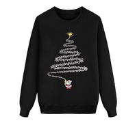 MaNMaNing Sweatshirt Noël Manches Longues Décontracté Pullover Lettre Imprimé Femme Léger Sweatshirt Familiale Tenue Vêtement Léger Femme Confortable Style Quotidien