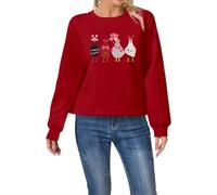 MaNMaNing Sweatshirts Femme Sweat Shirt Femme Pull Grande Taille Saint Valentin Pull Col V Plaid Stitch Cadeau Original Utile Polaire Sweat Noir Sweet Capuche