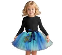 MaNMaNing T-Shirt À Manches Longues pour Filles Et Couleur Tutu Jupe Fille Jupe Fille Chic Et Elegant Rouge Princesse Costume Vêtements De Danse Classique