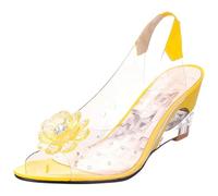 MaNMaNing Talon Femme Argent Fille Talon Haut Noir Haut pour Femme Chaussures de Loisirs décontractées (Yellow, 42)