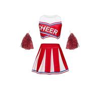MaNMaNing Tenue de Pom Pom Girl pour Enfants Performance de Compétition Sportive Scolaire Robe Gymnastique Tenue Carnaval Carnaval pour Enfants