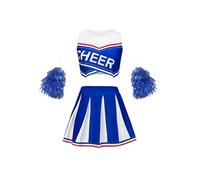 MaNMaNing Tenue de Pom Pom Girl pour Enfants Performance de Compétition Sportive Scolaire Robe Gymnastique Tenue Carnaval Carnaval pour Enfants