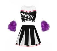 MaNMaNing Tenue de Pom Pom Girl pour Enfants Performance de Compétition Sportive Scolaire Robe Gymnastique Tenue Carnaval Carnaval pour Enfants