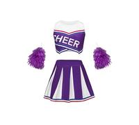 MaNMaNing Tenue de Pom Pom Girl pour Enfants Performance de Compétition Sportive Scolaire Robe Gymnastique Tenue Carnaval Carnaval pour Enfants
