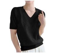 MaNMaNing Top Femme en Tricot à Col en V - Matière Douce et Confortable - Style Décontracté et Trendy Parfait pour Un Usage Quotidien