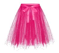 MaNMaNing Tutu Jupe Short Fille Robe De Ballet Jupe Fille Carnaval Courte De Danse Classique Danse Classique Tutu Blanc Tulle Rétro Années 80 Vêtements Fête Néon pour Filles