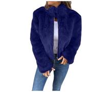 MaNMaNing Veste Femme Imitation Fourrure Col Haut Zip Décontracté Automne Hiver Nouvelle Collection Manteau Chaud pour Tenues Trendy