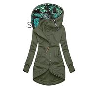 MaNMaNing Veste Femme Uni Capuche Coutures Contrastées Cordon Slim Zip Veste Extérieure Chaud pour Tenue Sportive ou Urbaine