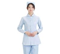 MaNMaNing Veste médicale taille plus femme manches longues boutonnage devant légère blouse poches décontracté confortable travail