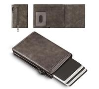 Manmaxim Portefeuilles et Porte-Cartes avec S Porte-Monnaie Pop-up Porte Carte pour 10 Cartes, 1 Fenêtre ID & 10 Billet, Portefeuille Homme avec Protection RFID (Marron)