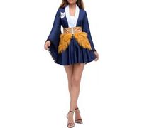 MANMICOS Costume de cosplay anime taille américaine pour femme, jupe kimono (bleu marine, taille 3XL)