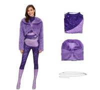 MANMICOS Costume de cosplay de film taille US pour femme, combinaison violette (taille XS)