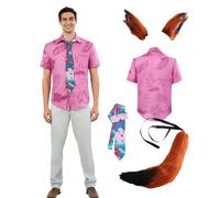 MANMICOS Costume de cosplay de film taille US pour homme vert et rose (rose, taille M)