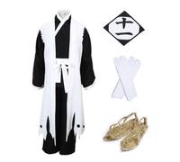 MANMICOS Costume de cosplay de l'anime Zaraki Kenpachi Taille US - Robe blanche pour Halloween onzième costume (XL), blanc, XL