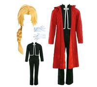 MANMICOS Costume de cosplay Edward Elric pour homme Taille US Bleu Taille 3XL