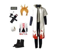 MANMICOS Costume de cosplay Namikaze Minato Taille US Adulte Homme Cape blanche, blanc, L