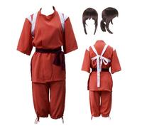 MANMICOS Costume de cosplay pour femme Chihiro Ogino Taille US XXL Rouge